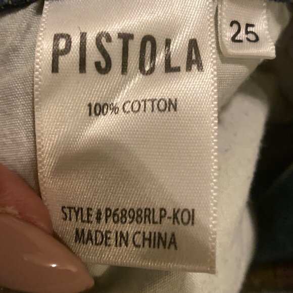 Pistola Revolve High-Waisted Straight-Leg Distressed Jeans, Size 25 - Picture 8 of 10
